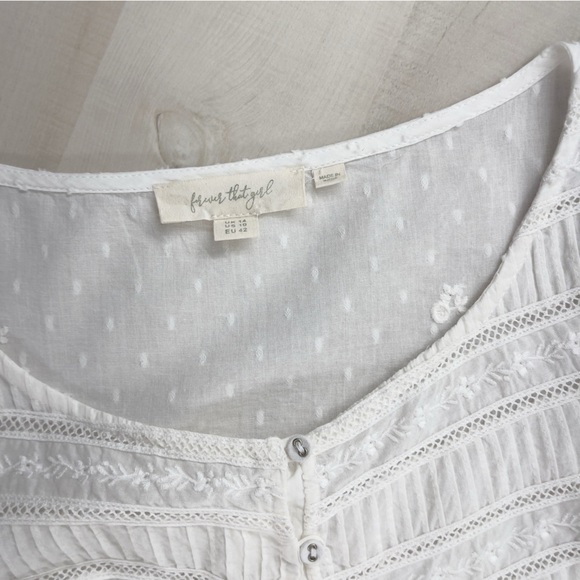 FOREVER THAT GIRL x Anthropologie verushka white embroidered peasant blouse top - Picture 8 of 12